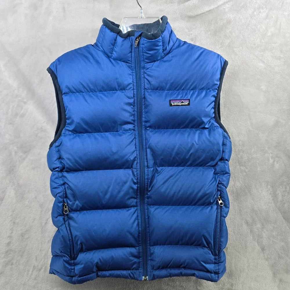 Patagonia Kids XL Blue Down Sweater Vest Puffer Full Zip 68341F7